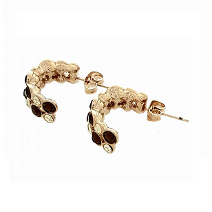 Oorbellen Ring Bruin/Beige